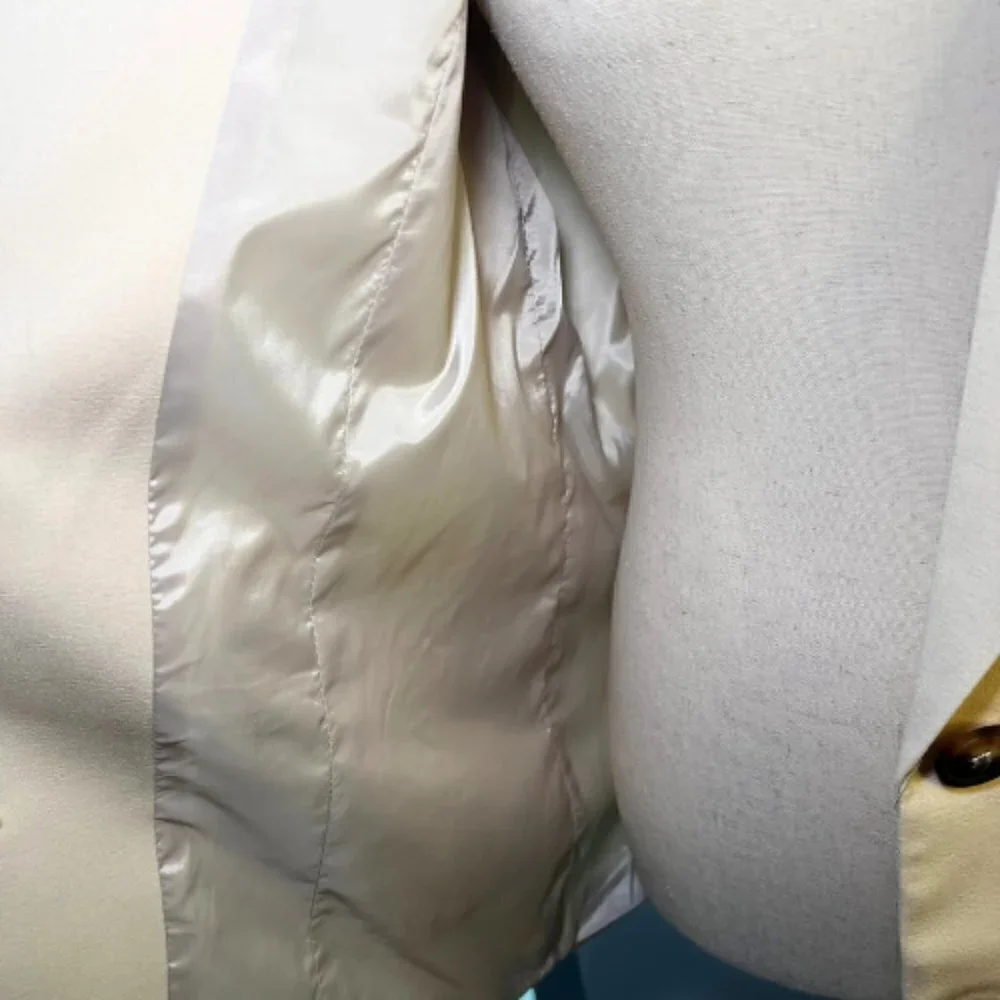 MO-KA Cream Beige Single-Breasted Relaxed Blazer Size M